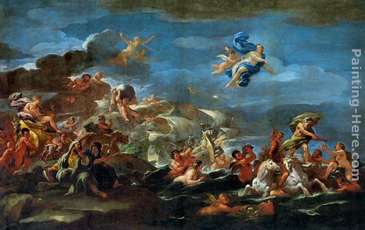 The Triumph of Bacchus Neptune and Amphitrite painting - Luca Giordano The Triumph of Bacchus Neptune and Amphitrite art painting